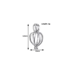 Pearlina Sterling Silver Heart Cage Locket Necklace - Image 3