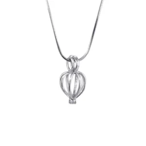 Pearlina Sterling Silver Heart Cage Locket Necklace - Image 7