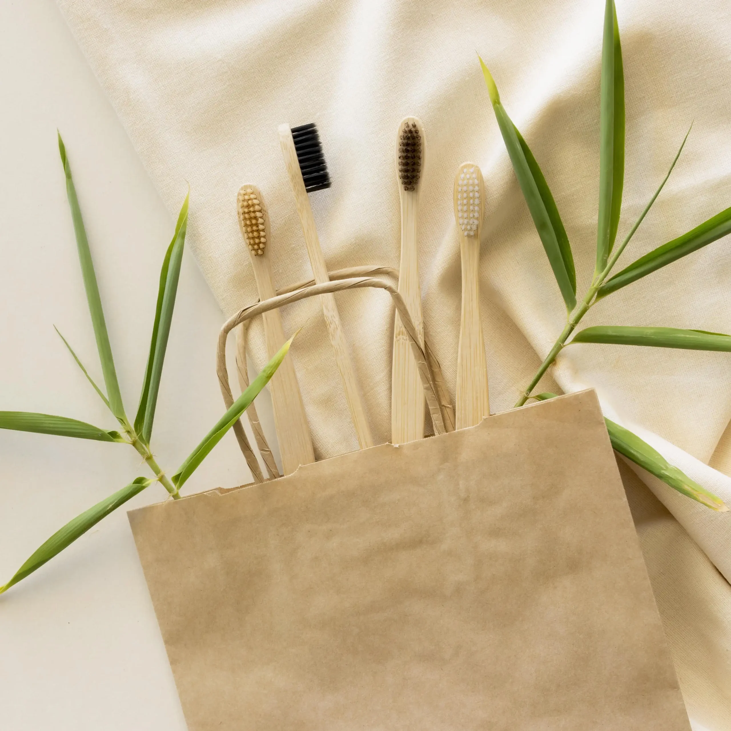 Premium Adult Bamboo Toothbrush Set – Eco-Friendly Pack of 6 (3 colour) - Image 2